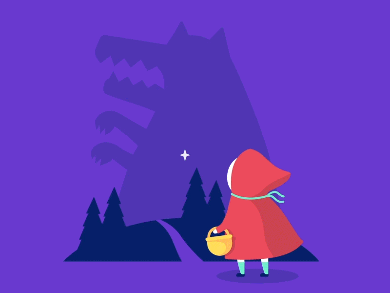 Red riding hood animation fables illustration