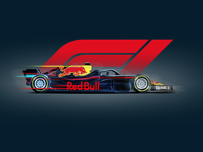 Red Bull F1 automotive bestial car illustration racing red bull speed