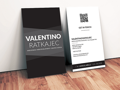 Business card - Valentino Ratkajec black branding business card card corporate style identity logo modern portfolio stamp typography white