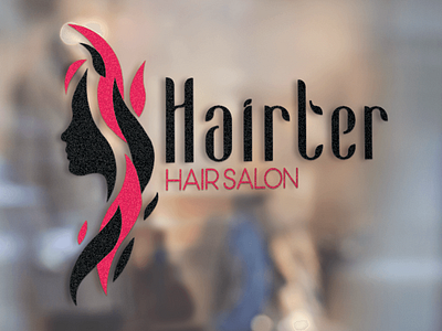 Logo Design - Hairter Hair Salon black and red branding graphic design hair hair cut hair salon hairstyle idenity logo design minimalism studio typography