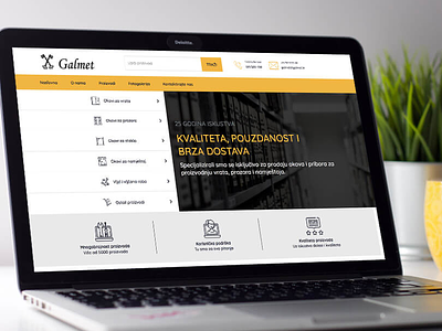 Web Development - Galmet manufacture modern products services tools web design webshop white yellow