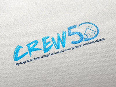 Logo Design - Crew50 blue branding cleaning cleaning company cleaning service cleaning services crew house modern typography