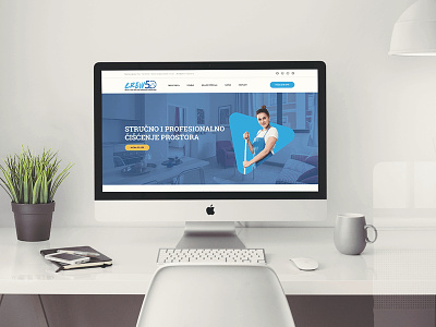 Website Development - Crew50 blue and white branding business website cleaning cleaning company cleaning service flat modern web design website