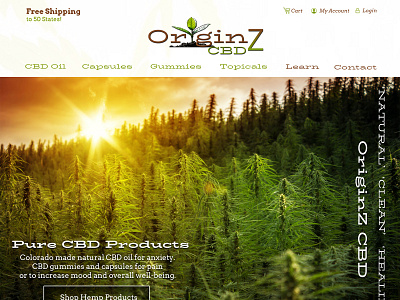 Originzcbd Design cbd cbd oil clean colorado digital marketing agency fort collins graphic design montains web design web design agency web design company web development