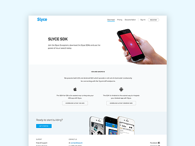 Slyce Developer Portal download light interface sdk slyce ui web design