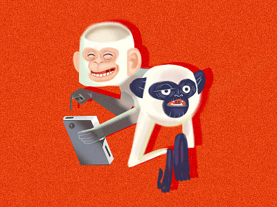 2Monkeys caracter concept illustration vector