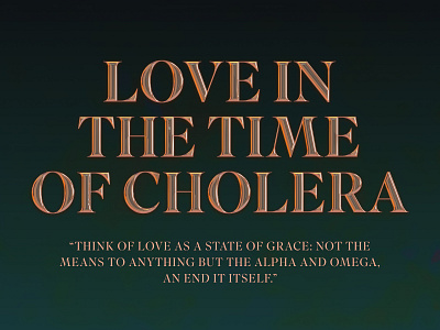 Love in the Time of Cholera 3d 3d type adobe dimension book quote gabriel garcia marquez love in the time of cholera