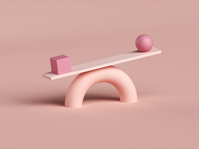 Balance 3d 3d design adobe dimension balance monochrome pink scene scale weigh