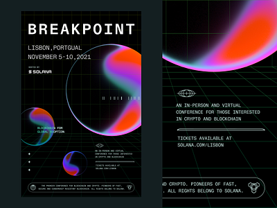 Breakpoint breakpoint crypto cryptocurrency futuristic graphic design poster solana visual design