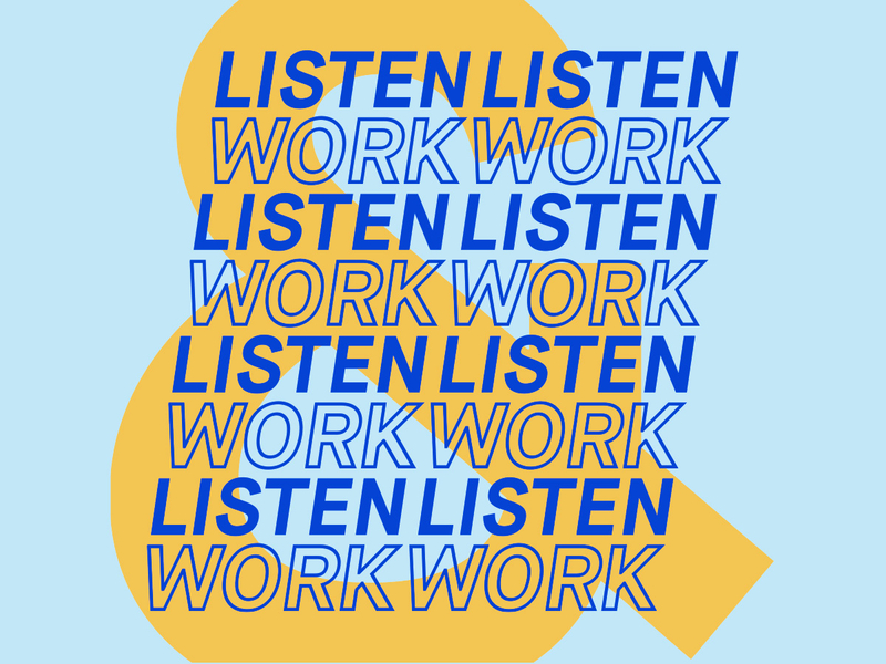 Spotify Playlist Cover: Listen & Work graphic design music playlist spotify typography