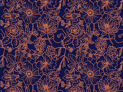 Flower Wallpaper Pattern floral flowers illustration pattern procreate repeating design sketch wallpaper