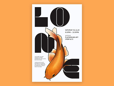 Lone Koi fish graphic design illustration koi koi fish poster procreate