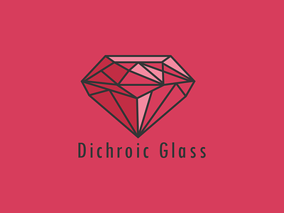 Dichroic Glass branding concept glass jewel logo red