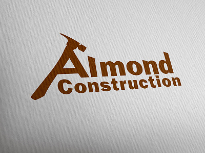 Almond Construction Logo branding construction hammer logo