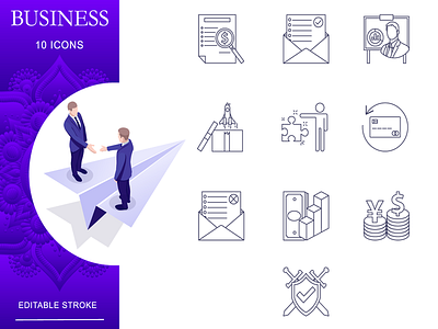 Outline : Business And Finance IconSet