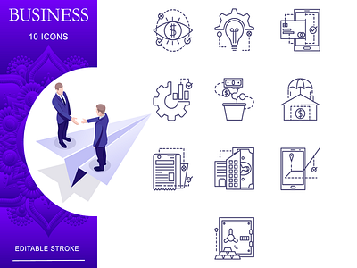 Outline : Business And Finance IconSet