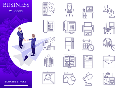 Outline : Business And Finance IconSet