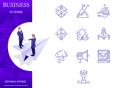 Outline : Business And Finance IconSet