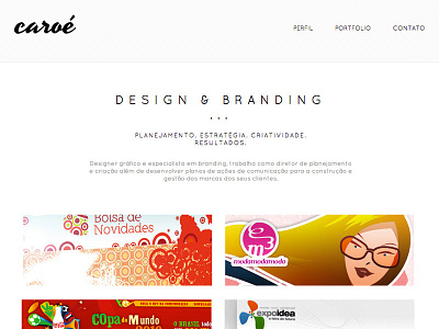 Caroé branding design home page portfolio web design