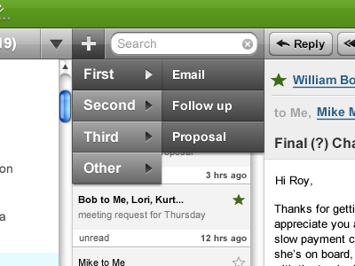 Email UI by Dave Keller on Dribbble