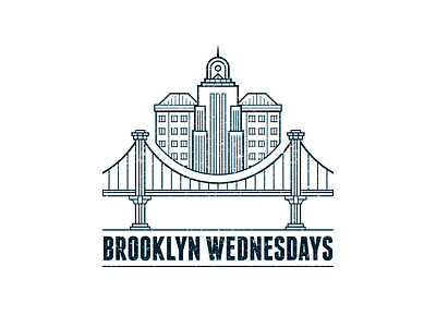 Brooklyn Wednesdays bridge brooklyn house illustration logo logotype skyline texture windows