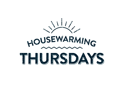 Housewarming Wednesdays illustration line logo logotype sun texture typography