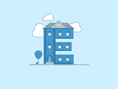 36daysoftype 36daysoftype cloud clouds door e house illustration tree type typography window