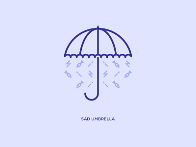 Sad umbrella :( fish illustration lightning rain sad umbrella