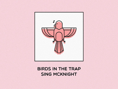 Birds in the Trap Sing Mcknight bird birds dove illustration note pink sing singing travis scott typography