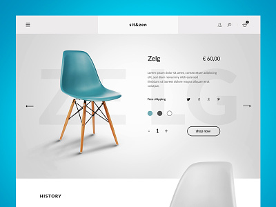 Sit & Zen product page design e commerce navigation page product store ui usability ux web