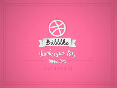 Thank you dribbble! dribbble font invite pink