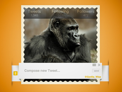 Gorilla Tweet! gorilla orange twitter vintage