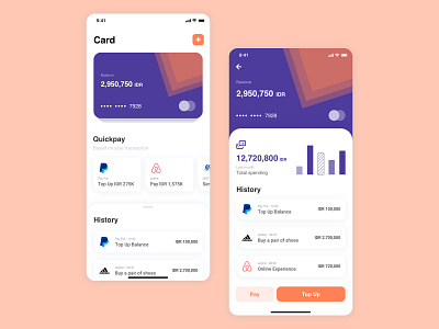 Bank Card App app cards ui clean dashboad dashboard ui design flat interaction interface minimal mobile app design mobileapp payment app ui ui design user interface ux ux design