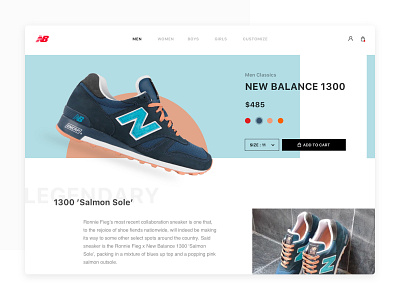 New Balance - Product Detail Page design flat ui ui design ux ux design