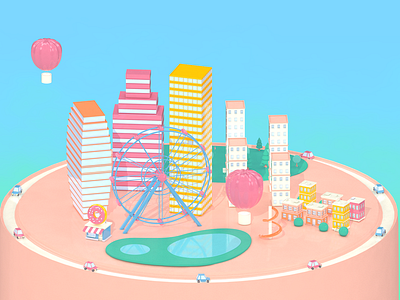 A Tiny City 3d animation motion graphic