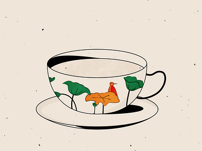 Tea Cup chinesepoterry illustration