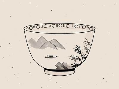 Bowl chinesepoterry illustration