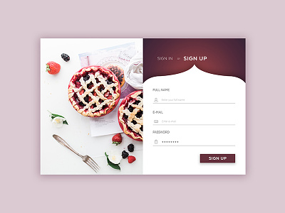 Daily UI Challenge #001 - Sign Up Page daily ui challenge daily ui challenge 001 figma food sign up sign up page ui web design