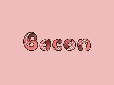Bacon Typography adobe illustrator bacon bacon lovers bacon typography illustrator text typography