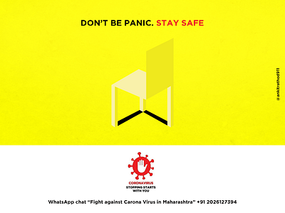 DON T BE PANIC 21 days art coronavirus dribble illustraion india lockdown maharashtra panic poster design quarantine stay safe stayhome