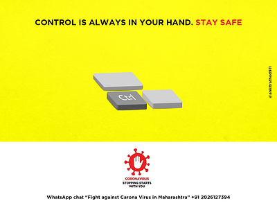 Control Is Always In Your Hand 21days coronavirus dribble illustraion illustrator india lockdown maharashtra poster design quarantine stay safe stayhome