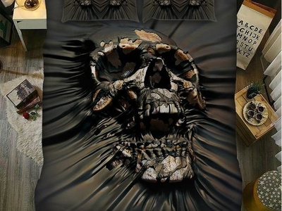 SKULL RIP THROUGH BEDDING SET