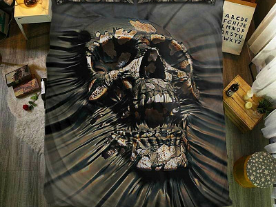 2Skull Beddding skull bedding sets