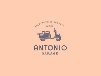 Antonio Garage badge brand display font handcrafted logo retro typeface typography vintage