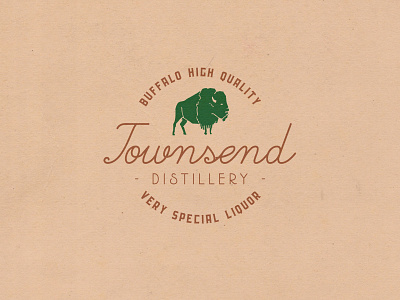 Townsend Distillery branding design display font handcrafted label logo typeface typography vintage