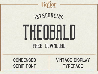 Theobald Free Font free font whiskey label serif display condensed vintage retro font freebie