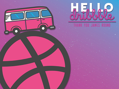 Hello Dribbble! debut first shot hello icon traveling vw transporter wanderlust
