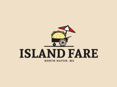 Island Fare Logo mexican food restaurant bar holidays food umbrella beach branding logo fastfood taco