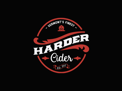 Harder Cider Logo advertising badge cider handcrafted label liquor old retro sign vintage