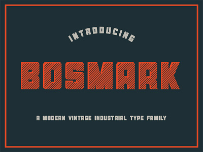 Bosmark Typeface display font industrial layered logo font modern retro textured typeface